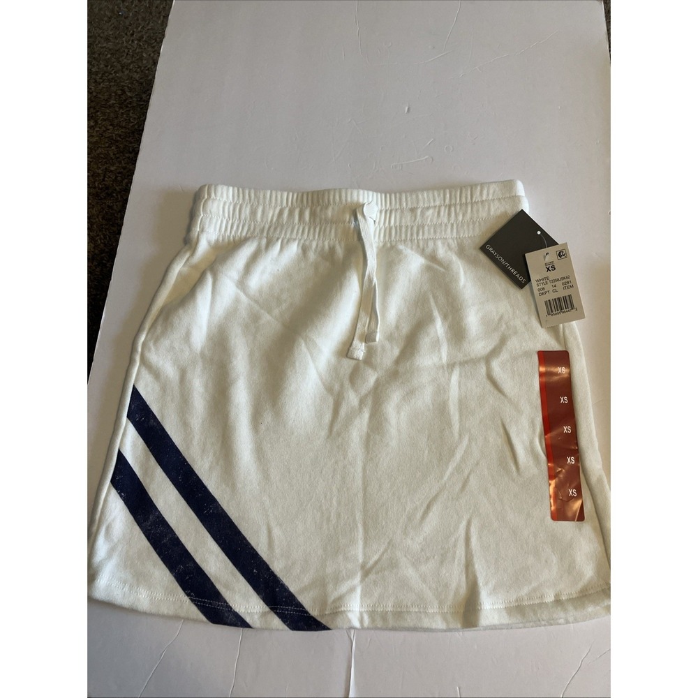 GRAYSON/THREADS Women's USA Tennis Skirt Off White Ivory Blue Stripe Sz XS C823